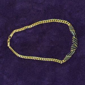 Vintage Enamel Cuban Link Necklace